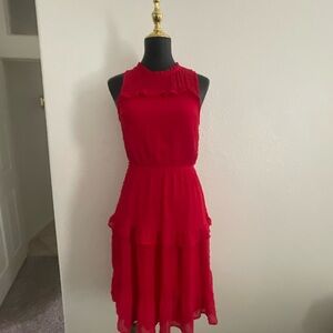 Monteau Vibrant Red Midi Dress